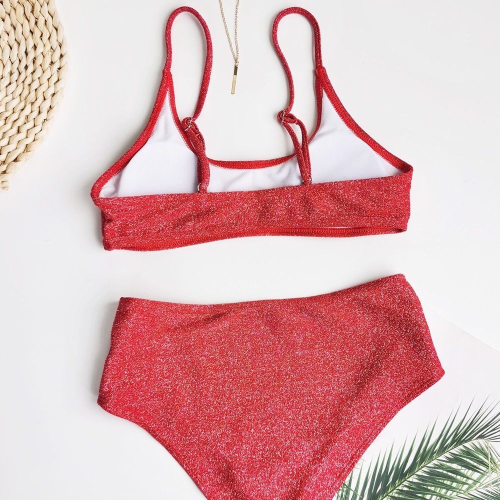 Shining Look Classic Bikini Set Bathing Suit Red - Picture 4 of 5